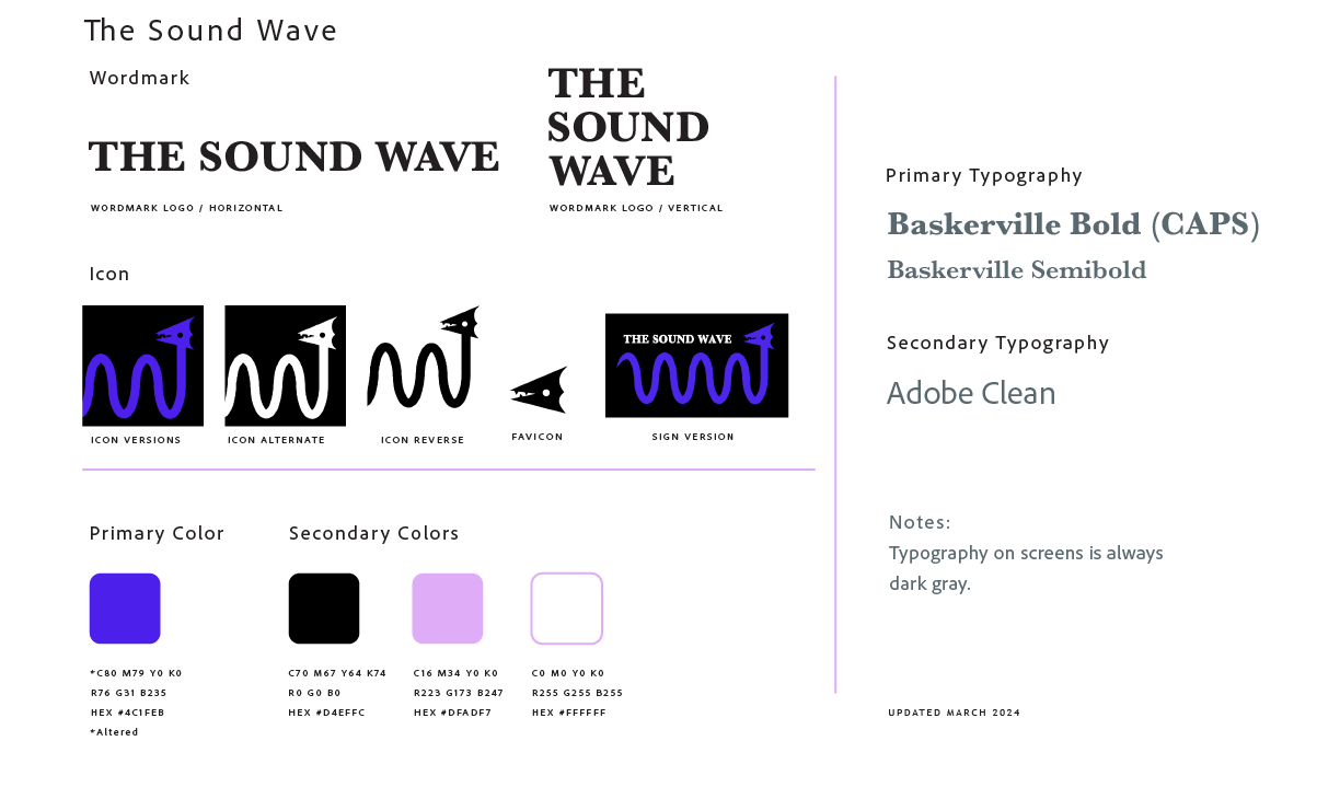 Brand style guide for The Sound Wave